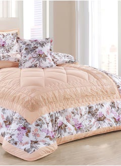 Moon 4 Pieces Single Size 160x210Cm Comforter Set Medium Filling Bedding Set for All Season Includes 1Comforter 1Bedsheet 1Pillow Shams and 1Cushion cases  - Image 3