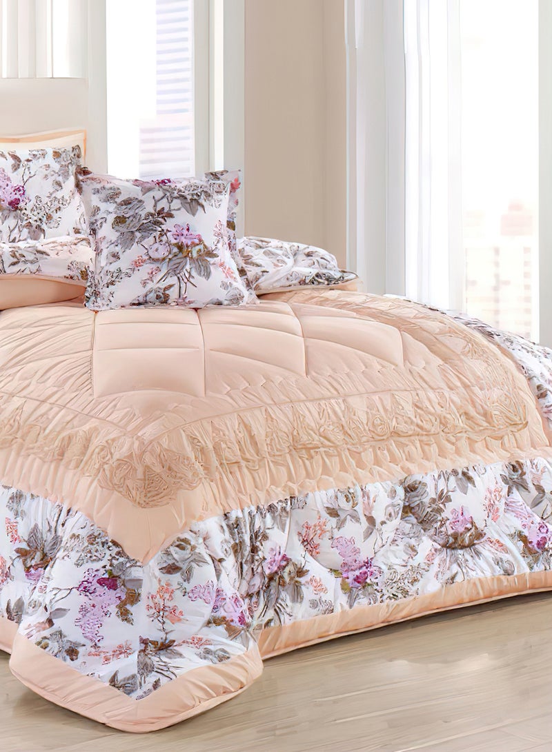 Moon 4 Pieces Single Size 160x210Cm Comforter Set Medium Filling Bedding Set for All Season Includes 1Comforter 1Bedsheet 1Pillow Shams and 1Cushion cases - Image 3