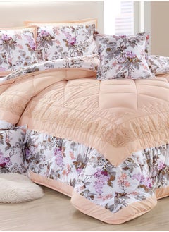 Moon 4 Pieces Single Size 160x210Cm Comforter Set Medium Filling Bedding Set for All Season Includes 1Comforter 1Bedsheet 1Pillow Shams and 1Cushion cases  - Image 4