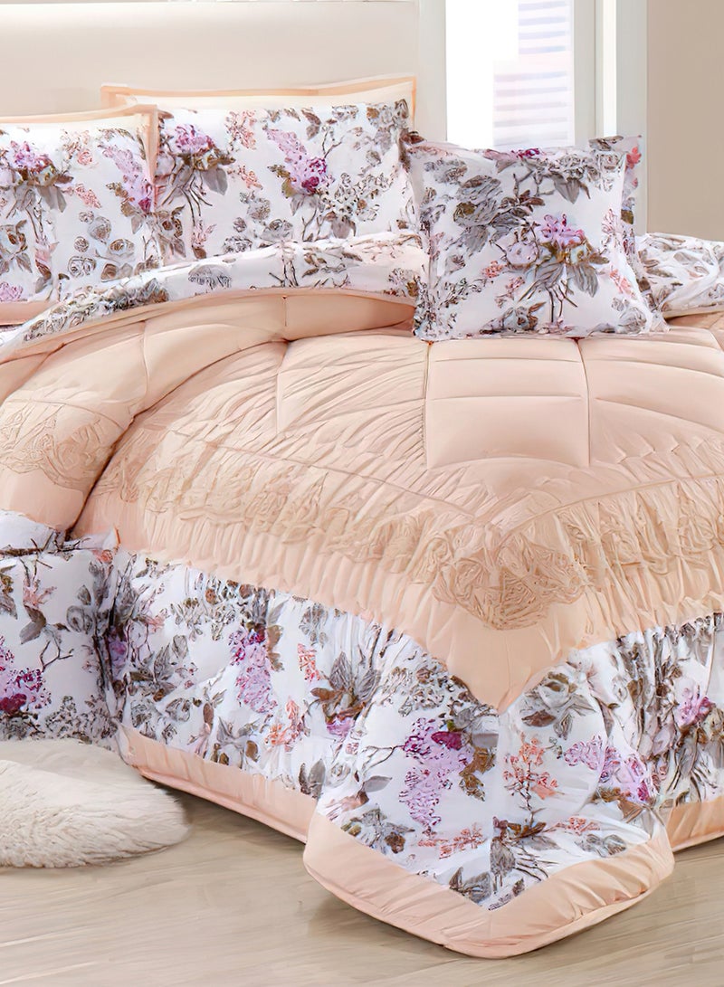 Moon 4 Pieces Single Size 160x210Cm Comforter Set Medium Filling Bedding Set for All Season Includes 1Comforter 1Bedsheet 1Pillow Shams and 1Cushion cases - Image 4