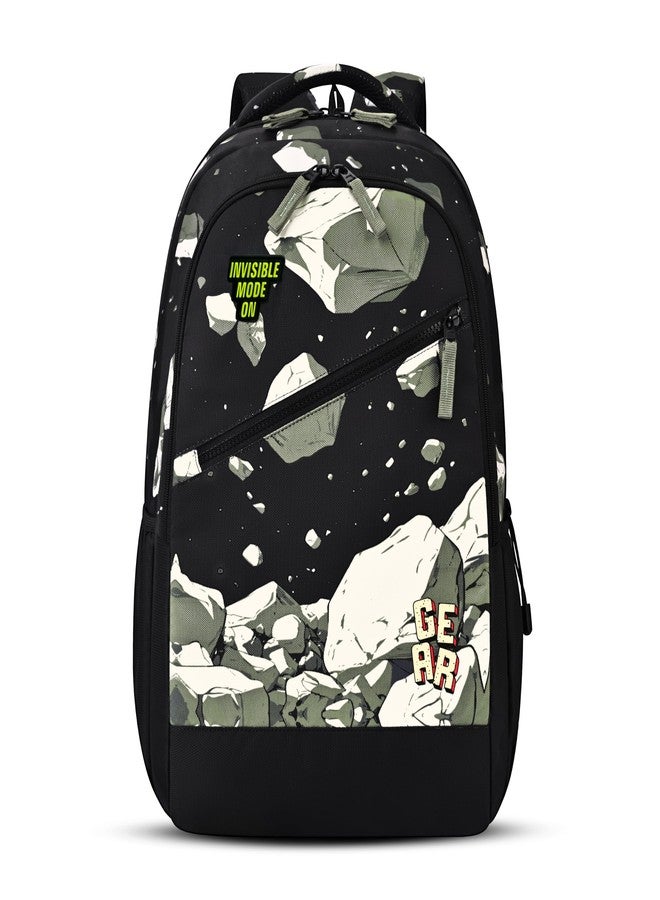 Gear Lost In Space 17"/30L Large Water Resistant School Bag | Casual Backpack | Daypack | Travel Backpack | Kids Bag for Boys/Girls (Black - Black) - Image 1