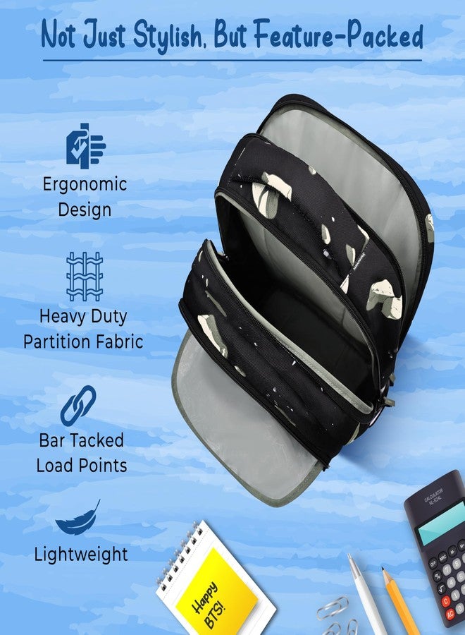 Gear Lost In Space 17"/30L Large Water Resistant School Bag | Casual Backpack | Daypack | Travel Backpack | Kids Bag for Boys/Girls (Black - Black) - Image 5