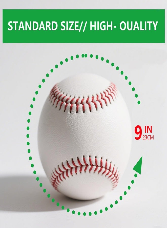 Rarapop Standard Size Baseballs, 9 Inch Official Game Adult Baseball Balls, Blank Leather Covered Practice Training Ball for League Play, Pitching, Hitting, Batting, Fielding, Autograph(6 Pack) - Image 2