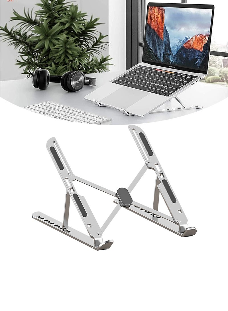 BEIRUI Computer Stand, Metal + Silicone Material Stand, 7 Height Adjustable, Ergonomic Portable Aluminum Laptop Stand, Foldable Non-Slip Laptop Stand, Compatible with 9-15.6 inch Laptops - Image 1