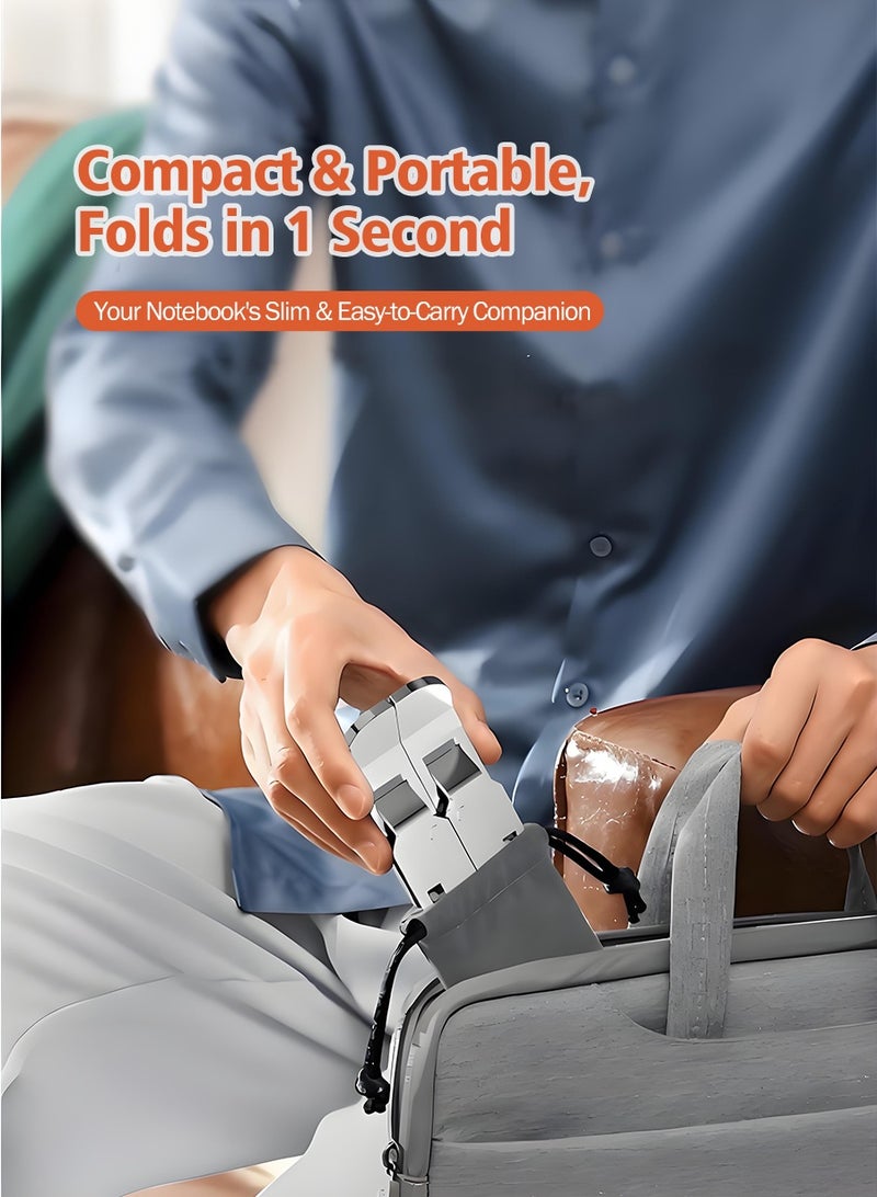 BEIRUI Computer Stand, Metal + Silicone Material Stand, 7 Height Adjustable, Ergonomic Portable Aluminum Laptop Stand, Foldable Non-Slip Laptop Stand, Compatible with 9-15.6 inch Laptops - Image 4