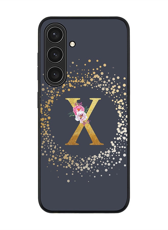 Stylizedd For Samsung Galaxy S25+ / S25 Plus 5G Case,Slim fit Camera Protection, Shockproof Thin Phone cover  - Custom Monogram Floral - X  (Grey ) - Image 1