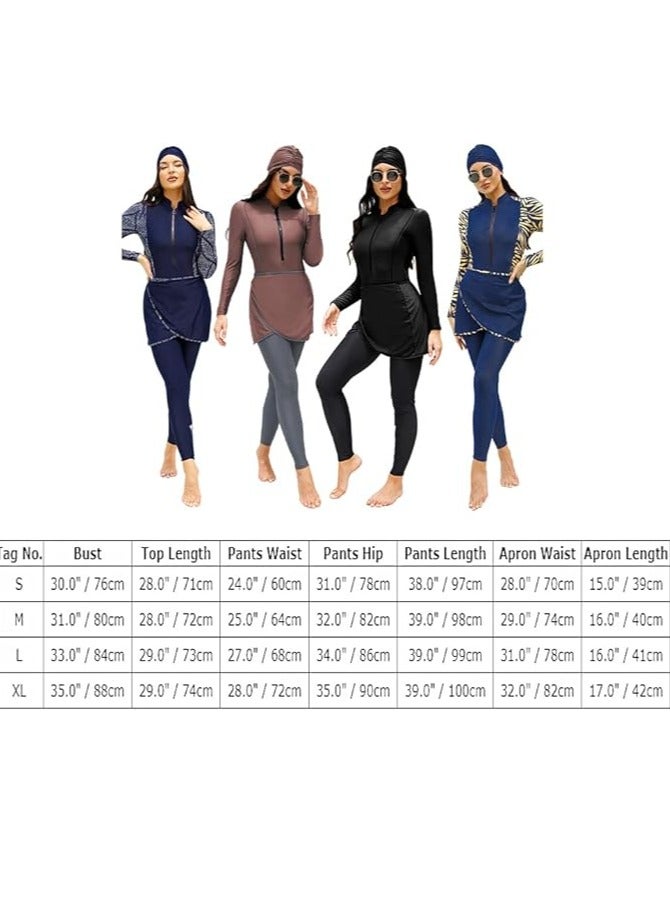 Spall Muslim Women Modest Swimsuit Full Coverage Floral Print Three Piece Islamic Hijab Ladies Beachwear Swimming Swimwear - Image 4