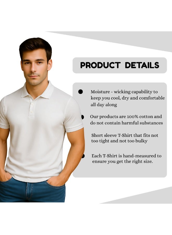 PRINTSHOP4ME Men's Regular-Fit Golf Polo T-shirt Pure Cotton Short Sleeve 220 GSM Basic Colors - Image 4