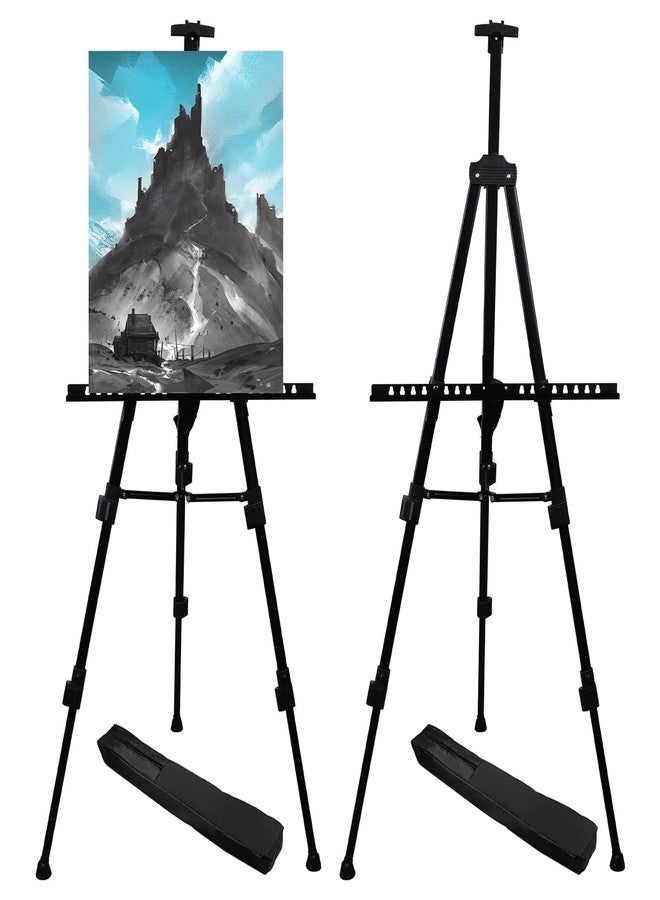 RRFTOK Art Painting Display Easel Stand, 72Inches Metal Portable Adjustable Easels for Painting Canvases Height from 22-72”for Table-Top/Floor Paint and Displaying,Black 2-Pack. - Image 1