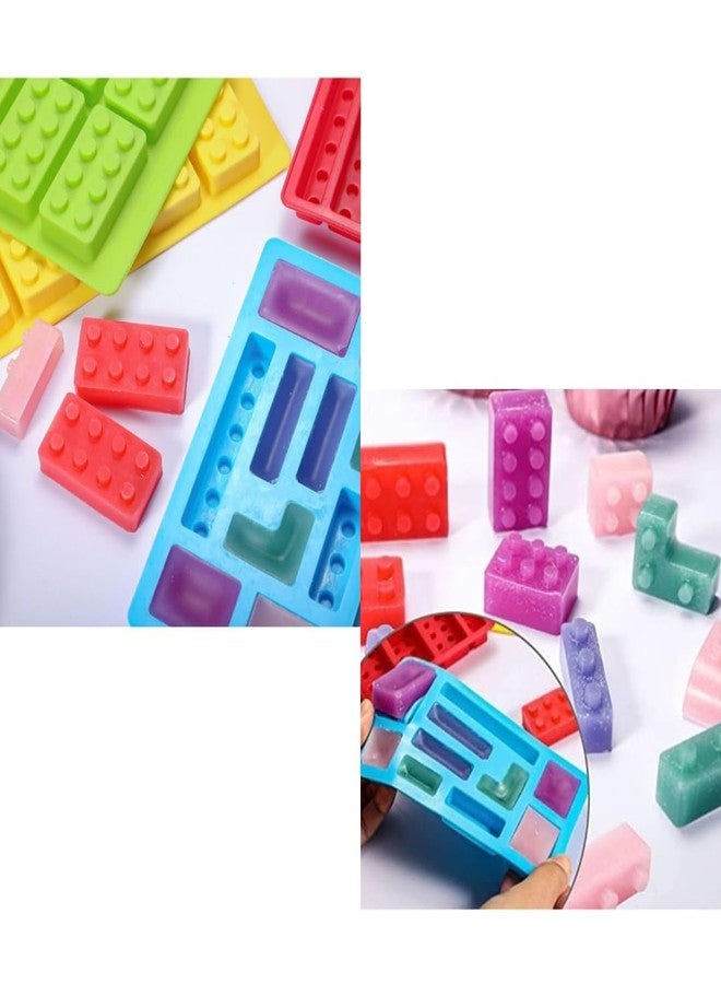 Skytail 3 Pack Block Lego Silicone Moulds for Baking Building Brick Chocolate Candy Bar Ice Cube Tray Muffin Pudding Jelly Gumdrop Gummy Fondant Toy Theme Cake Cupcake Decoration Clay Crayon Molds - Image 5
