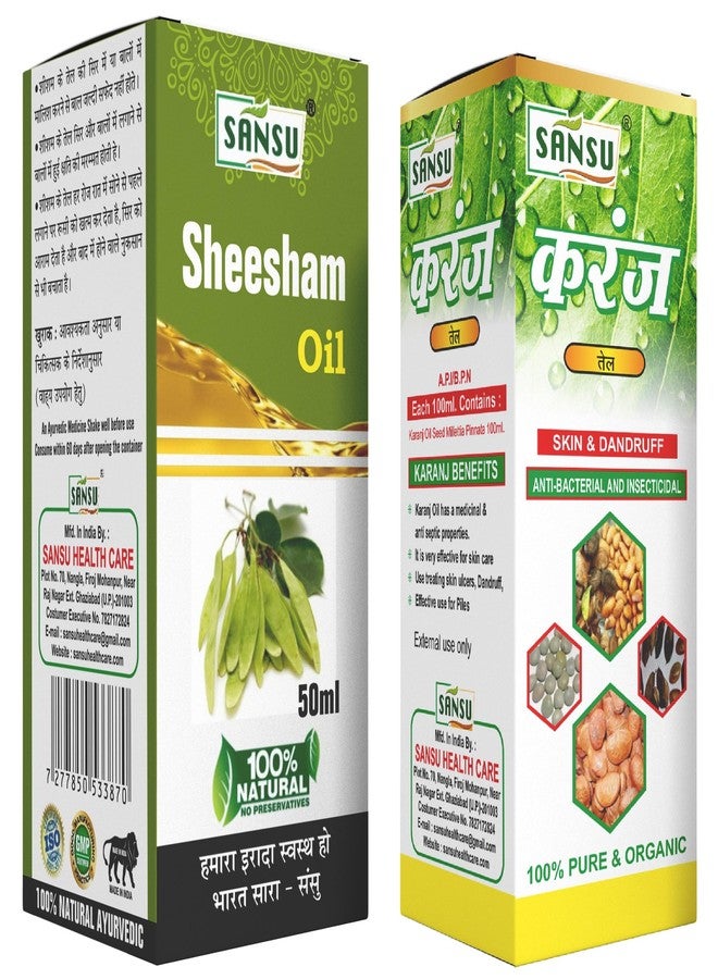Sansu Sheesham Oil 100ml + karanj Oil 100ml (Combo Pack of 2) - Image 1