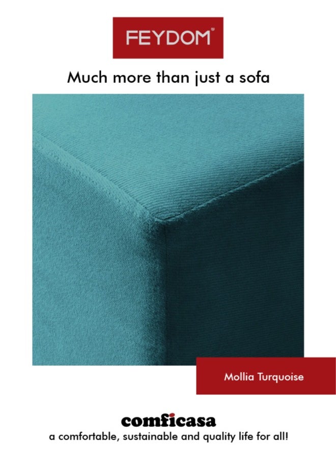 COMFICASA - FEYDOM Matacao City Modular Sofa - Turquoise Mollia Fabric - Image 1