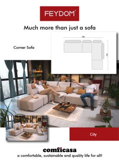 COMFICASA FEYDOM Matacao City Modular Sofa - Turquoise Mollia Fabric  - Image 4