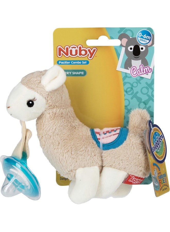 Nuby Soft Plush Pacifinder with Detachable Silicone Pacifier: 0-6 Months, Llama, Natural Cherry Shape, Multi, one Size - Image 4