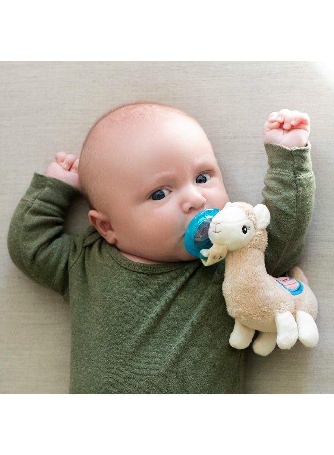 Nuby Soft Plush Pacifinder with Detachable Silicone Pacifier: 0-6 Months, Llama, Natural Cherry Shape, Multi, one Size - Image 1