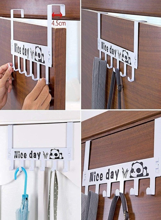 ATCAN Over The Door Hooks Door Hanger 2 Packs Over Door Hooks, 6 Hooks Sturdy Metal Over Door Hooks for Hanging Clothes Coats, Hats, Robes, Towels (2 pcs White) - Image 5