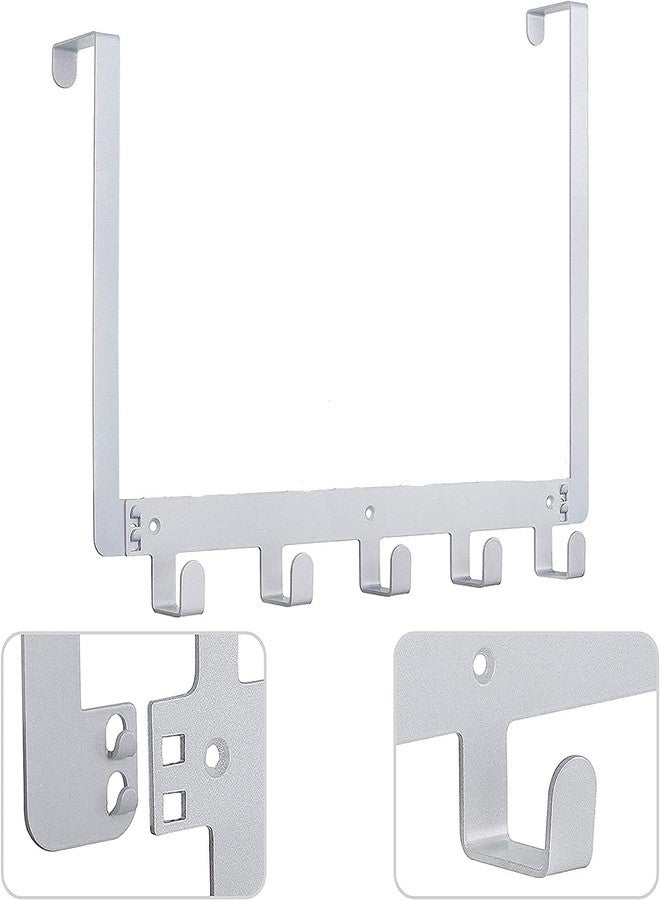 ATCAN Over The Door Hooks Door Hanger 2 Packs Over Door Hooks, 6 Hooks Sturdy Metal Over Door Hooks for Hanging Clothes Coats, Hats, Robes, Towels (2 pcs White) - Image 3
