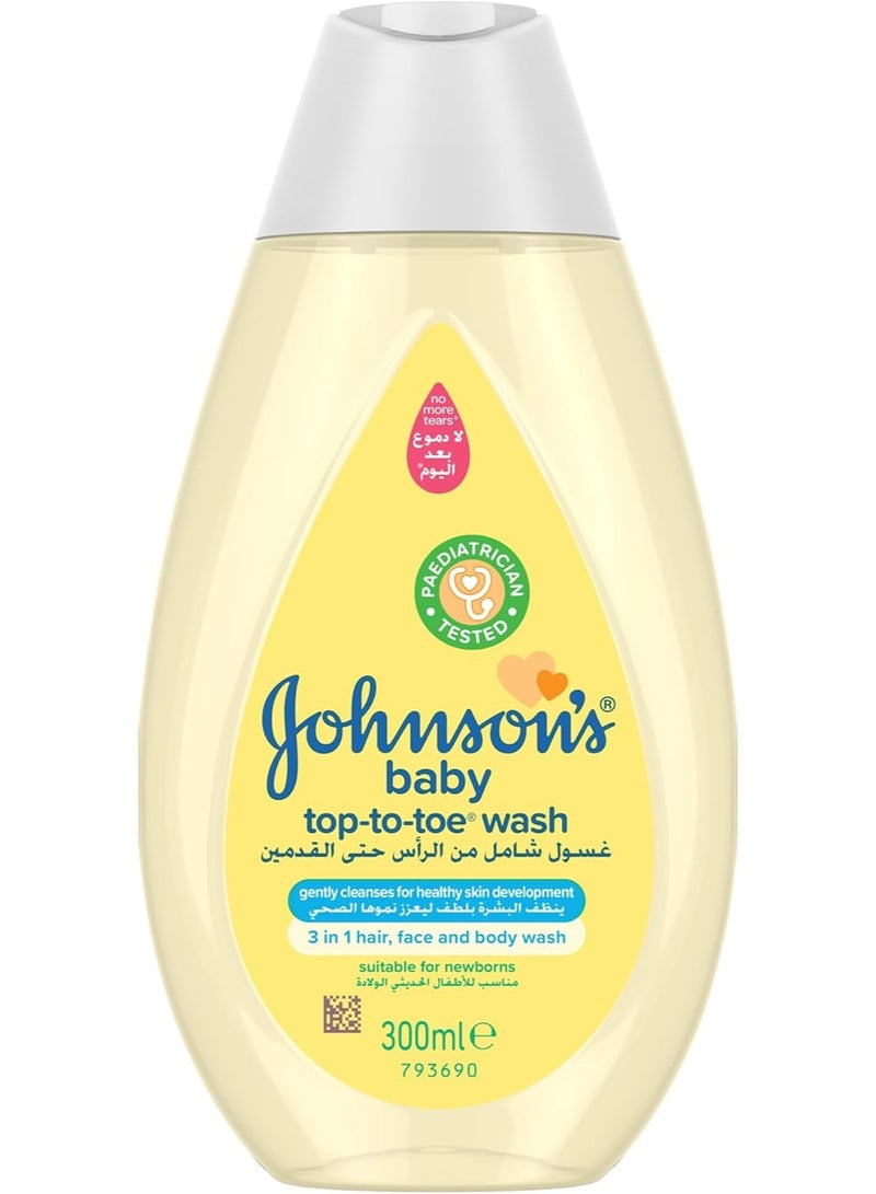 Johnson's Top To Toe Wash 3 In 1 Hair Face & Body Wash 300 ML - Image 1