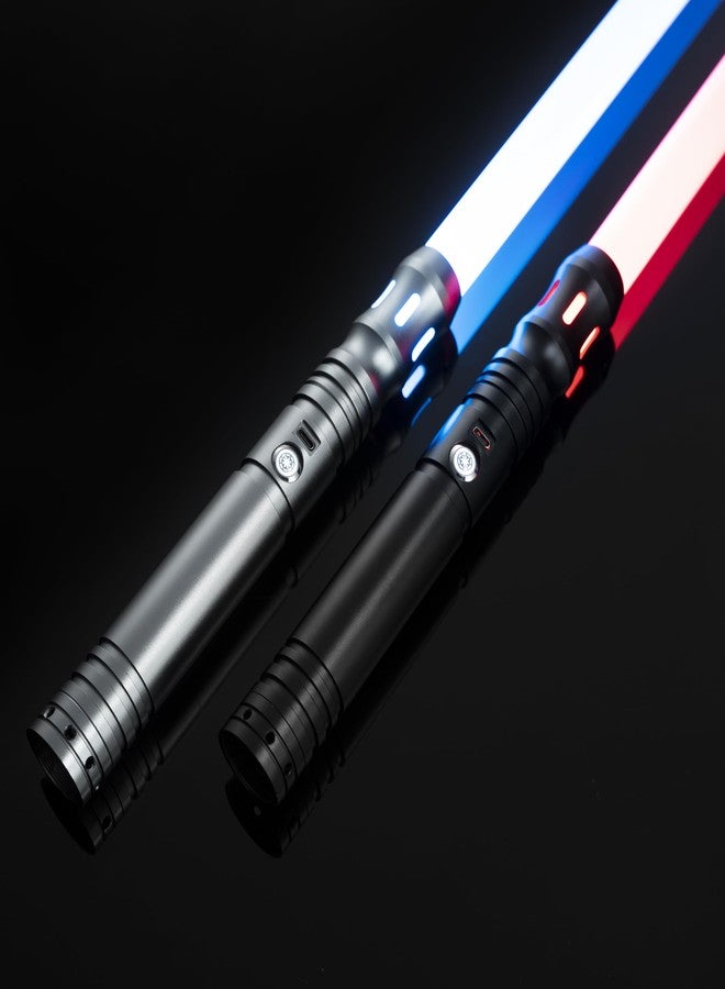 CUSTOM SABER 2 Pack Light Saber 4 Sound Fonts, Smooth Swing Light Saber, 12 Colors Changing with Volume Adjustable, Support Heavy Dueling Light Sabers for Gift Pretend Play Tools - Image 1
