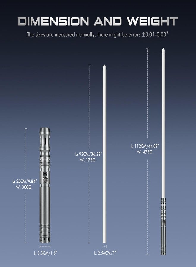CUSTOM SABER 2 Pack Light Saber 4 Sound Fonts, Smooth Swing Light Saber, 12 Colors Changing with Volume Adjustable, Support Heavy Dueling Light Sabers for Gift Pretend Play Tools - Image 5