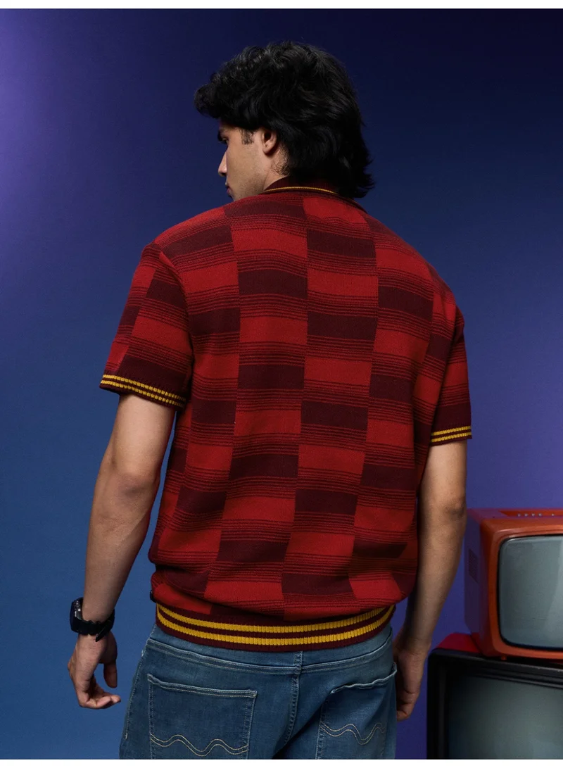 The Souled Store  The Souled Store Men Harry Potter Red Applique Oversized Polos for Men | Best Price UAE