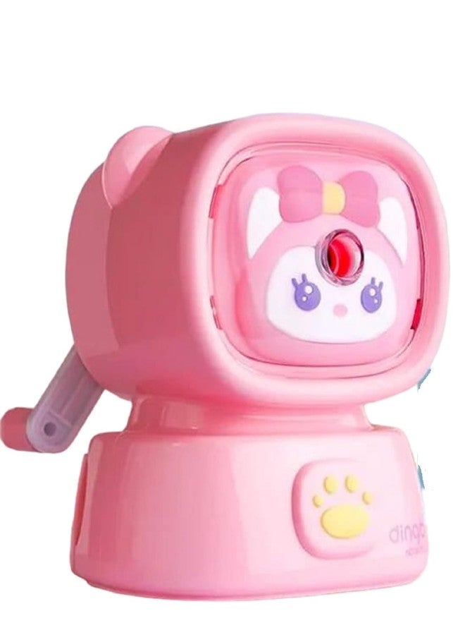 Funspark Pencil Sharpener, Cartoon Animal Manual Adjustable Pencil Sharpener with Crank and Container for Children's Office School Classroom Stationery Gift for Kids (Cute Cartoon Sharpener) - Image 1