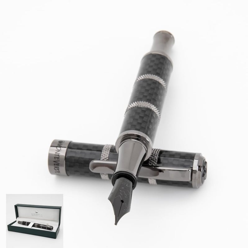 Monteverde USA Regatta Sport Full Carbon Fountain Pen in Black Flex Nib Carbon Fiber and Gunmetal Pen Refillable Premium Gift - Image 2