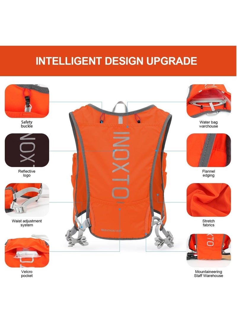 إينوكستو حقيبة ظهر INOXTO لترطيب الجري، حقيبة خفيفة الوزن معزولة مع حقيبة مياه سعة 1.5 لتر، حقيبة ظهر للمشي لمسافات طويلة والجري وركوب الدراجات وسباقات الماراثون للنساء والرجال - Image 2