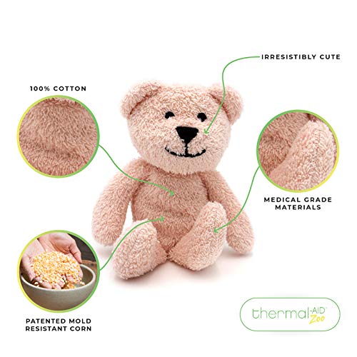 Thermal-Aid Zoo Animals - Mini Bella The Pink Bear - Heatable Therapeutic Stuffed Animals for Kids - Hot & Cold Therapy - Ice Pack & Heating Pack - 3.15 x 2.6 x 9.3 in - Image 2