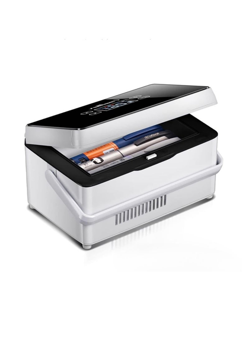 Excefore Insulin Cooler Case, Portable Insulin Refrigerator with Temperature LED Display Screen, Insulin Cooler Travel Case, Keeping Cooling 35℉ ~ 46 F, Insulin Fridge with Handle and Alarm, White - Image 1