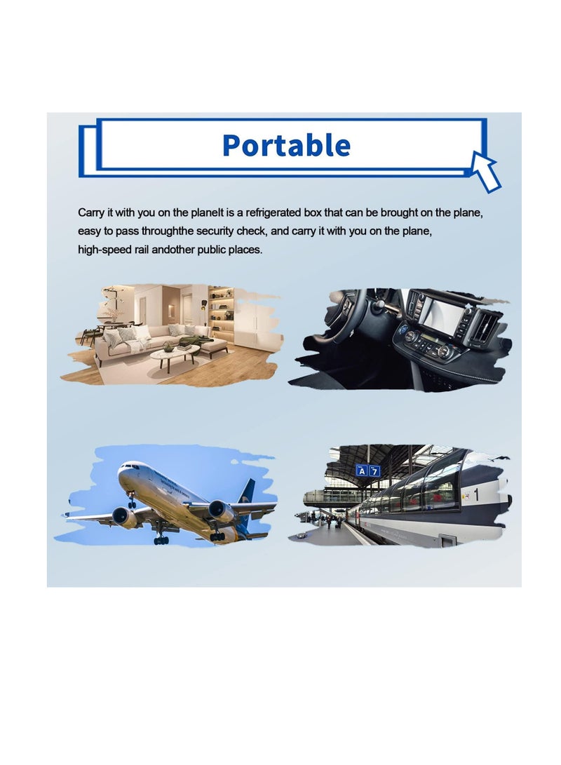 Excefore Insulin Cooler Case, Portable Insulin Refrigerator with Temperature LED Display Screen, Insulin Cooler Travel Case, Keeping Cooling 35℉ ~ 46 F, Insulin Fridge with Handle and Alarm, White - Image 5