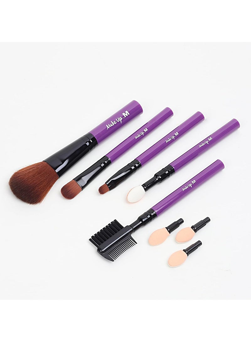 Miniso 5 PCS Makeup Brushes and 3 Eyeshadow Applicator Tips Set Purple - Image 3