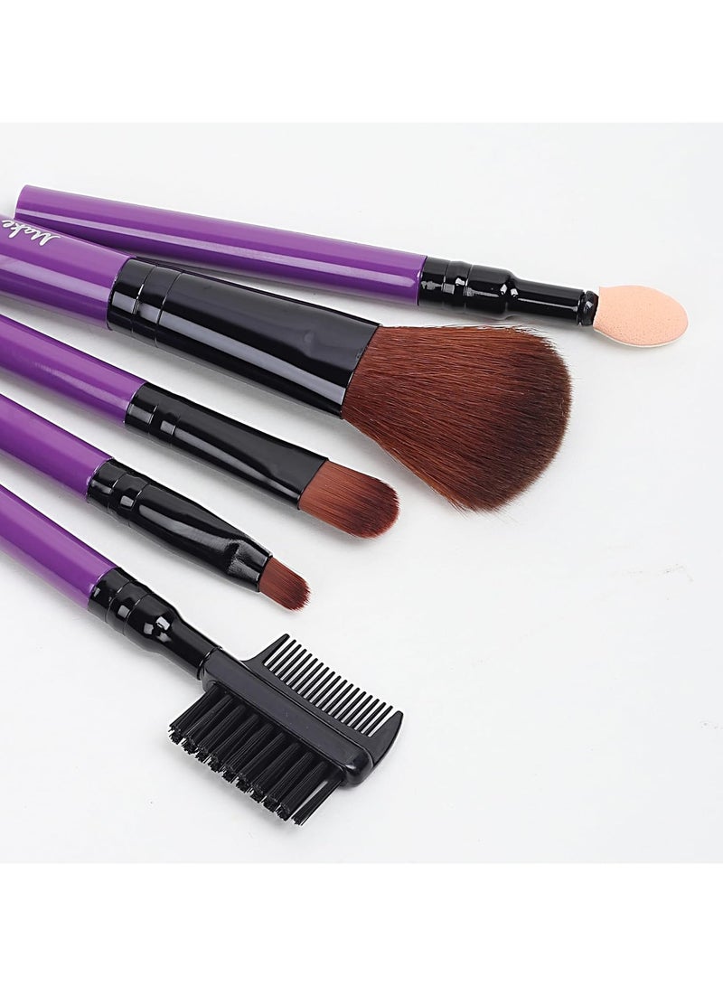 Miniso 5 PCS Makeup Brushes and 3 Eyeshadow Applicator Tips Set Purple - Image 4