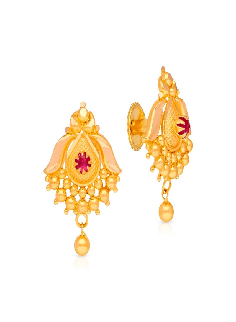Malabar Gold and Diamonds 22 Karat 916 Purity Drops Gold Earrings ERTMN49508Y - Image 1