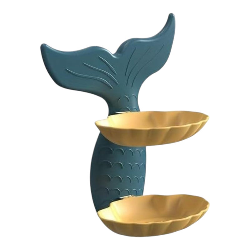 Gurjas Fancy Kitchen Soap Holder for Bathroom Self Adhesive Mermaid Shape Soap Stand for Bathroom Wall Mounted Soap Holder for Kitchen Sink Double Layer Soap Case for Bathroom Soap (Pack of 1) - Image 1