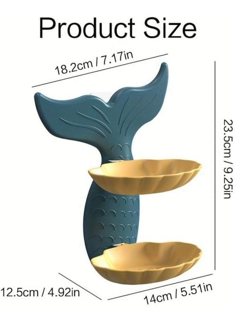 Gurjas Fancy Kitchen Soap Holder for Bathroom Self Adhesive Mermaid Shape Soap Stand for Bathroom Wall Mounted Soap Holder for Kitchen Sink Double Layer Soap Case for Bathroom Soap (Pack of 1) - Image 5