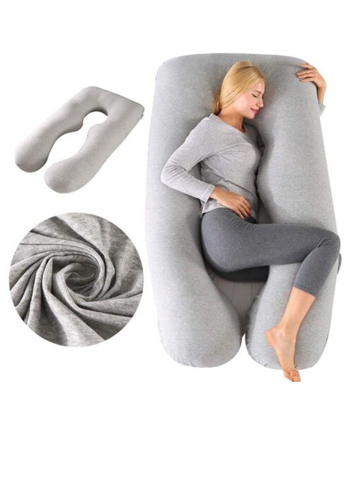 Uaejj U-Shaped Full Body Pillow Maternity Pillows, Sleeping And Maternity Support For Back, Hips, Legs, Belly For Pregnant Women (A-Grey) - Image 1