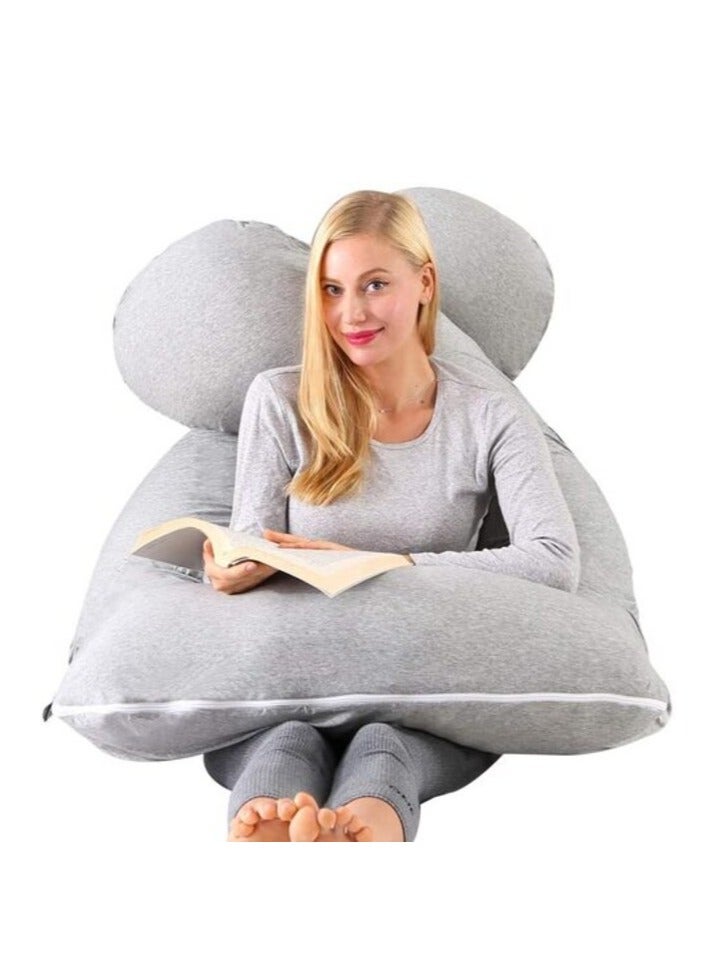 Uaejj U-Shaped Full Body Pillow Maternity Pillows, Sleeping And Maternity Support For Back, Hips, Legs, Belly For Pregnant Women (A-Grey) - Image 2