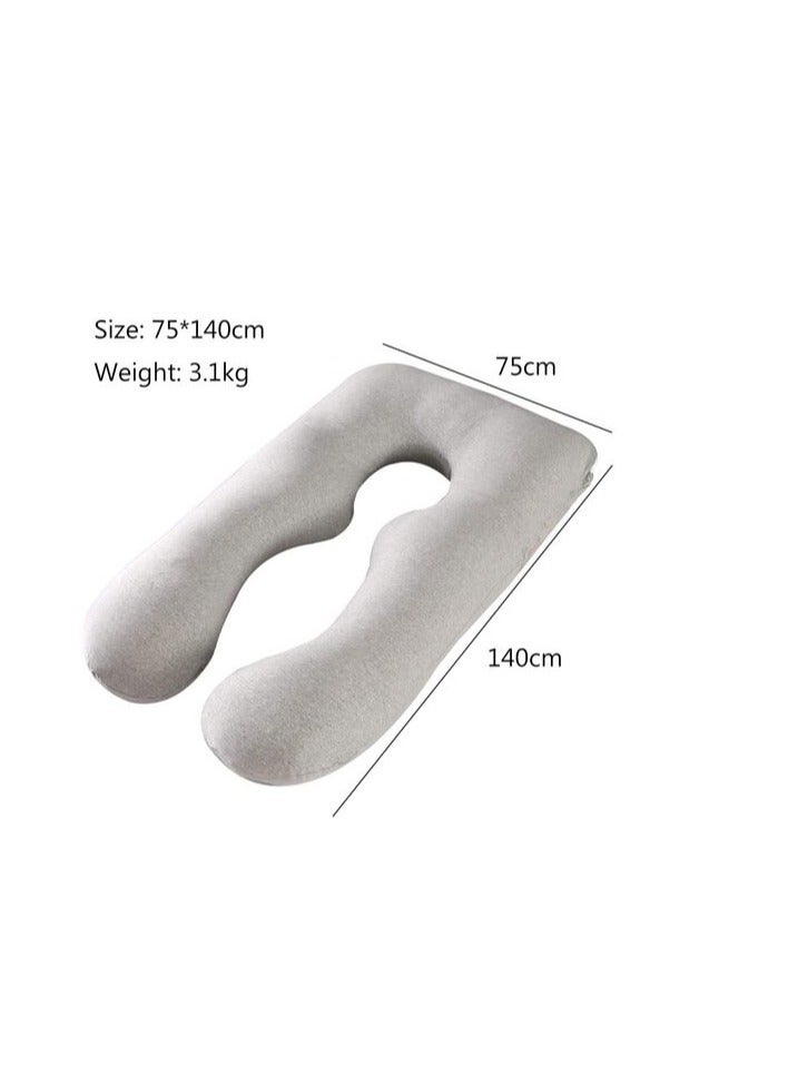 Uaejj U-Shaped Full Body Pillow Maternity Pillows, Sleeping And Maternity Support For Back, Hips, Legs, Belly For Pregnant Women (A-Grey) - Image 4