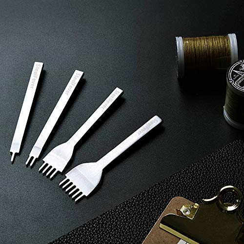 SteelFever Leather Craft Tool Hole Punches 1+2+4+6 Prong Lacing Stitching Punch, Craft Kits (4mm) - Image 4