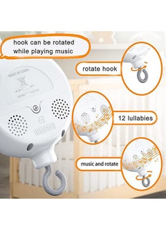 Bukela Baby Music Box Rotator, Crib Replacement Mobile Motor Rotation Universal Crib Hanging Music Box, 12 Lullabies Battery Powered Bed Bells, Suitable for Home Daycare Baby Sleep  - Image 2