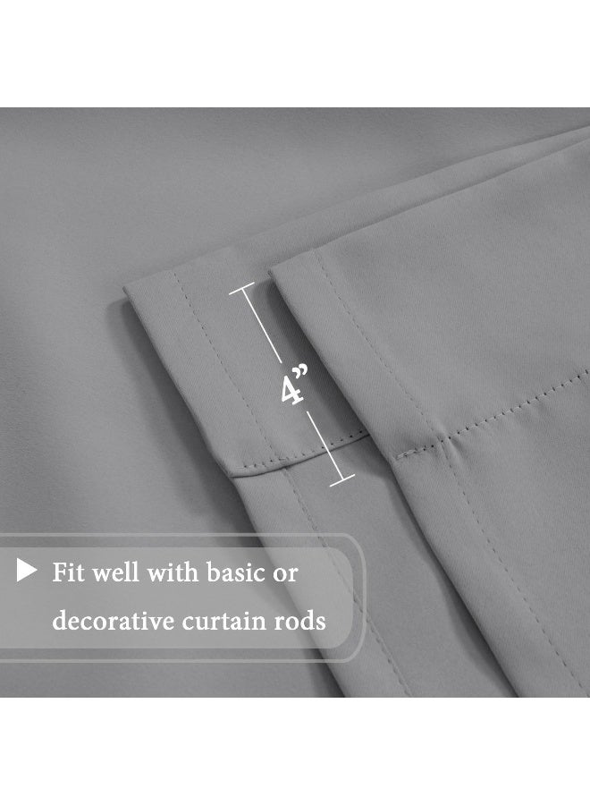 H.VERSAILTEX HVERSAILTEX Blackout Tie Up Curtain Thermal Insulated Curtain Bathroom Curtain Dove Gray Tie Up Shade for Small Window Rod Pocket Panel 42 inches W x 63 inches L Set of 1 - Image 5