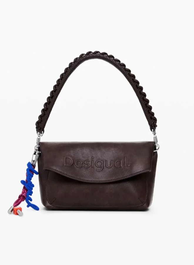 DESIGUAL Medium faux suede bag with 3D logo