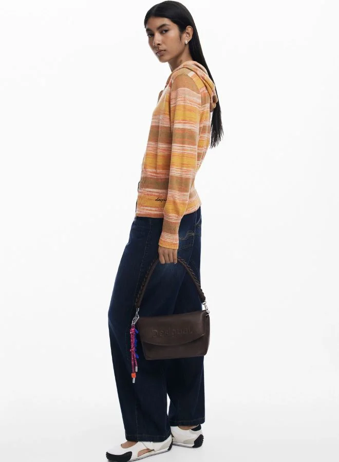 DESIGUAL Medium faux suede bag with 3D logo