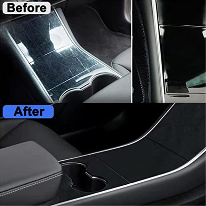 Car Center Console Armrest Wrap, Center Console Decorative Stickers, Interior Decoration Kit Accessories, for Tesla, Model 3 2017-2020 Car Center Console Wrap - Image 2