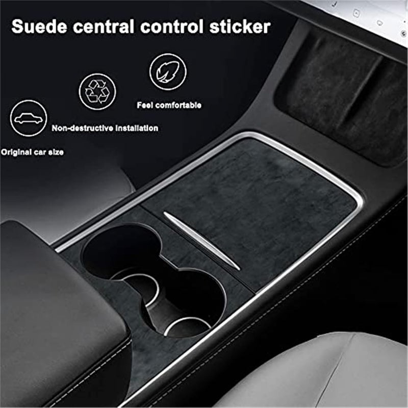 Car Center Console Armrest Wrap, Center Console Decorative Stickers, Interior Decoration Kit Accessories, for Tesla, Model 3 2017-2020 Car Center Console Wrap - Image 3