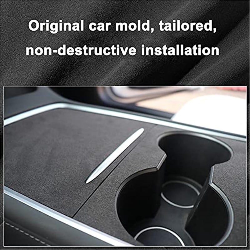 Car Center Console Armrest Wrap, Center Console Decorative Stickers, Interior Decoration Kit Accessories, for Tesla, Model 3 2017-2020 Car Center Console Wrap - Image 4