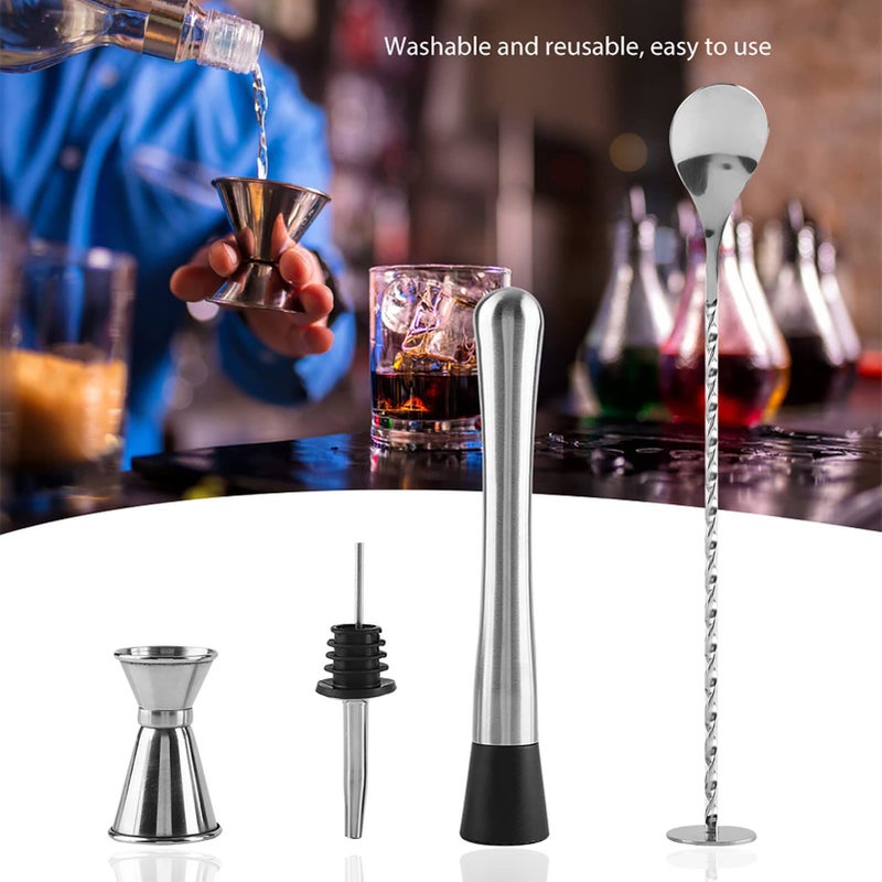 15 30 Ml Stainless Steel Cocktail Tool Set With Spoon Mixing Bar Bottle Spout Measuring Cup For Bar Home Party - Image 4