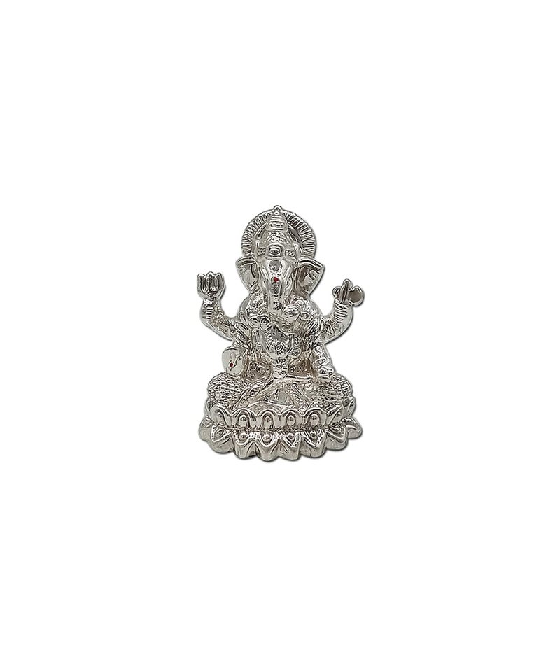 MAA SILVER Pure Silver Ganesha Ganpati ji BIS Hallmarked Hollow Idol/Murti with Lotus Kamal Base Perfect for Gifting Home Office Puja Use (999 Purity)(25 Grams Silver) - Image 5