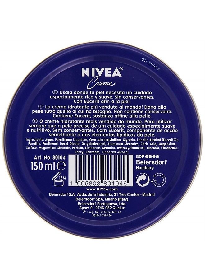 Nivea Nivea 150ml Cream: Glycerin-Panthenol Moisturizer for All Skin Types & Tones, Softening Whole Body Lotion - Image 3